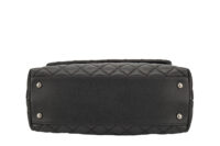 0601. Chanel Coco Handle Quilted Black Caviar Leather Flap Bag Ruthenium Hardware7