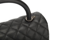 0601. Chanel Coco Handle Quilted Black Caviar Leather Flap Bag Ruthenium Hardware8