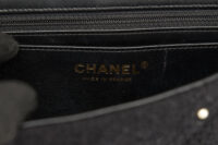0602. Chanel Medium 22B Tweed Pearl Embellished Black Quilted Flap Bag, Gold Hardware15