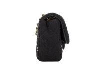 0602. Chanel Medium 22B Tweed Pearl Embellished Black Quilted Flap Bag, Gold Hardware3