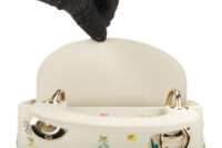 0604. Dior Lady Dior Mini White Flower Embroidered Leather11
