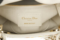 0604. Dior Lady Dior Mini White Flower Embroidered Leather12