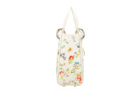 0604. Dior Lady Dior Mini White Flower Embroidered Leather3