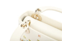 0604. Dior Lady Dior Mini White Flower Embroidered Leather8
