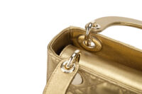 0605. Dior Lady Dior Mini Metallic Gold Cannage Leather, Gold Hardware8