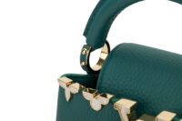 0606. Louis Vuitton Mini Capucines Flower Crown Green Taurillon Leather, Gold Hardware8