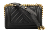 0613. Chanel Boy Bag Small, Black Chevron, Lambskin Leather, Gold Hardware4