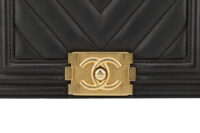 0613. Chanel Boy Bag Small, Black Chevron, Lambskin Leather, Gold Hardware6