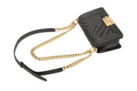 0613. Chanel Boy Bag Small, Black Chevron, Lambskin Leather, Gold Hardware9