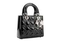 0564. Dior Lady Dior Small Black Patent Leather, Silver Hardware2