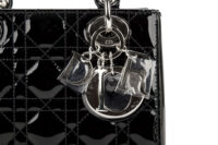 0564. Dior Lady Dior Small Black Patent Leather, Silver Hardware7