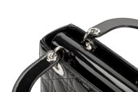 0564. Dior Lady Dior Small Black Patent Leather, Silver Hardware9