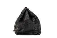 0597. Chanel Large Bucket Hobo, Shiny Black Python, Ruthenium hardware5