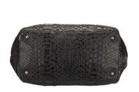 0597. Chanel Large Bucket Hobo, Shiny Black Python, Ruthenium hardware6