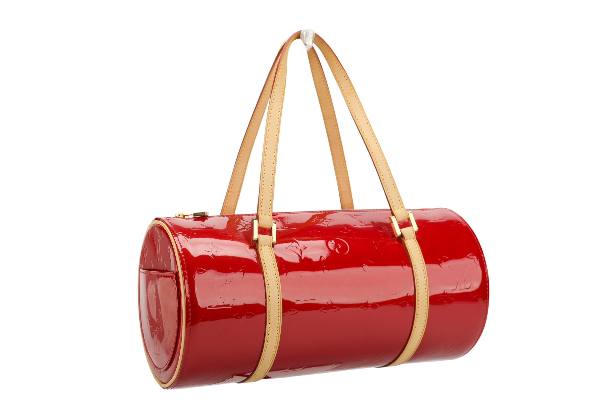 0599. Louis Vuitton Papillon 30, Red Patent Leather, Gold Hardware2