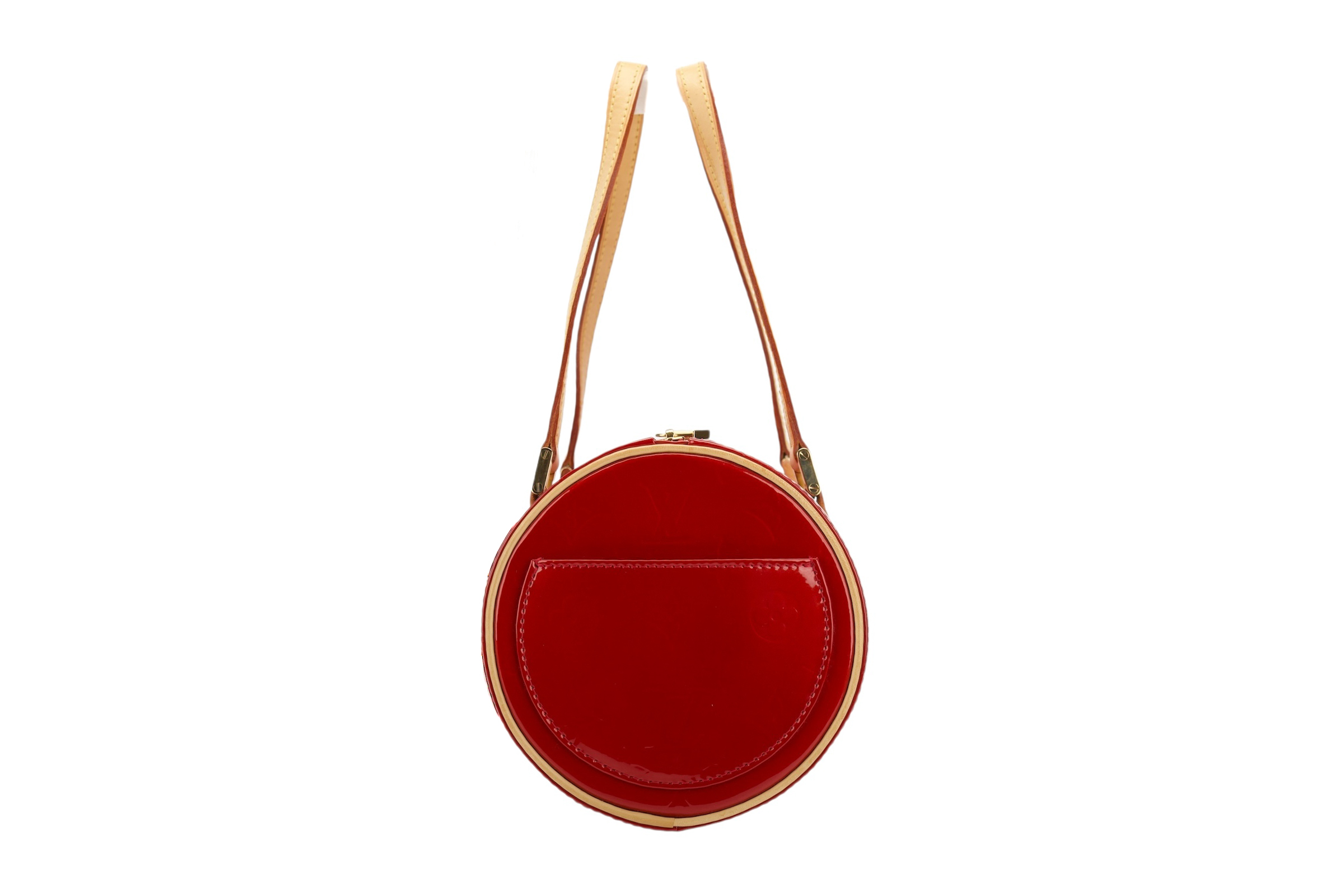 0599. Louis Vuitton Papillon 30, Red Patent Leather, Gold Hardware3