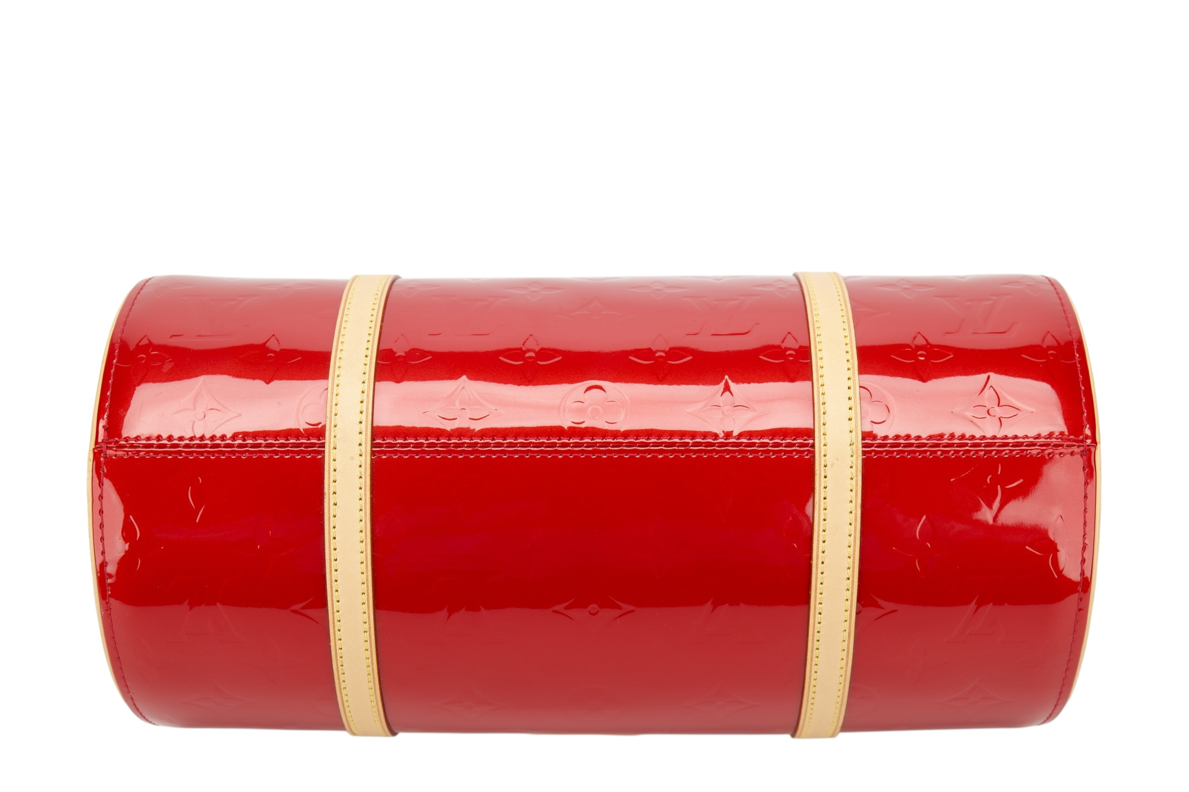 0599. Louis Vuitton Papillon 30, Red Patent Leather, Gold Hardware7