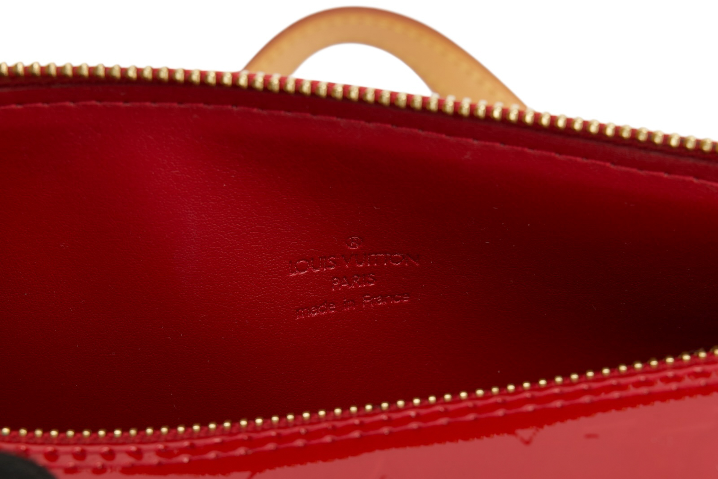 0599. Louis Vuitton Papillon 30, Red Patent Leather, Gold Hardware8