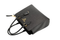 0610. Prada 2Way Small Black Saffiano Leather Tote, Gold Hardware11