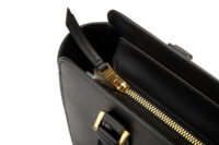 0610. Prada 2Way Small Black Saffiano Leather Tote, Gold Hardware9