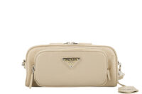 0611. Prada Two Way Camera Bag, Crinkled Nappa Deserto Leather, Silver Hardware1