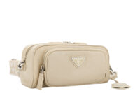 0611. Prada Two Way Camera Bag, Crinkled Nappa Deserto Leather, Silver Hardware2