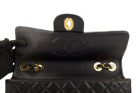 0614. Chanel Vintage Jumbo Classic Single Flap Bag, Black Leather, Gold Hardware10