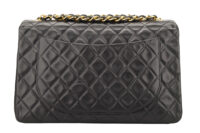 0614. Chanel Vintage Jumbo Classic Single Flap Bag, Black Leather, Gold Hardware4