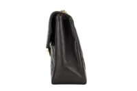 0614. Chanel Vintage Jumbo Classic Single Flap Bag, Black Leather, Gold Hardware5