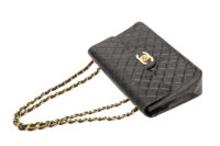 0614. Chanel Vintage Jumbo Classic Single Flap Bag, Black Leather, Gold Hardware7