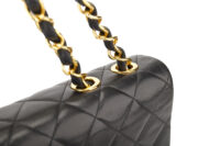 0614. Chanel Vintage Jumbo Classic Single Flap Bag, Black Leather, Gold Hardware8