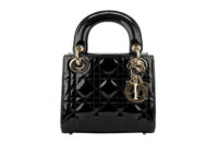 0624. Dior Lady Dior Mini Black Patent Cannage Leather, Gold Hardware1