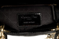 0624. Dior Lady Dior Mini Black Patent Cannage Leather, Gold Hardware10