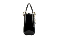 0624. Dior Lady Dior Mini Black Patent Cannage Leather, Gold Hardware3