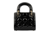 0624. Dior Lady Dior Mini Black Patent Cannage Leather, Gold Hardware4