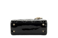0624. Dior Lady Dior Mini Black Patent Cannage Leather, Gold Hardware6
