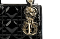 0624. Dior Lady Dior Mini Black Patent Cannage Leather, Gold Hardware7