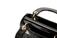 0624. Dior Lady Dior Mini Black Patent Cannage Leather, Gold Hardware9