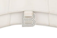0626. Balenciaga Hourglass XS Mini White Leather Silver Crystal Hardware7