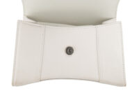 0626. Balenciaga Hourglass XS Mini White Leather Silver Crystal Hardware8