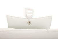 0626. Balenciaga Hourglass XS Mini White Leather Silver Crystal Hardware9