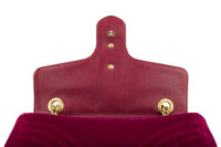 0627. Gucci Marmont Medium Coral Red Purple Velvet Gold Hardware11