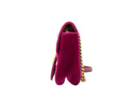 0627. Gucci Marmont Medium Coral Red Purple Velvet Gold Hardware4