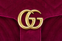 0627. Gucci Marmont Medium Coral Red Purple Velvet Gold Hardware8