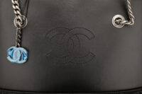 0628. Chanel Ultra Delight Shopping Tote Black Quilted Leather, Silver Hardware10