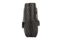 0628. Chanel Ultra Delight Shopping Tote Black Quilted Leather, Silver Hardware2