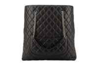 0628. Chanel Ultra Delight Shopping Tote Black Quilted Leather, Silver Hardware3