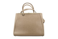 0629. Fendi 2Jours Beige Leather Gold Hardware1