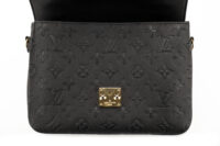 0634. Louis Vuitton Pochette Metis Black Empriente Leather, Gold Hardware14