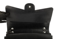 0635. Chanel Classic Maxi Double Flap Black Caviar Leather Silver Hardware-10